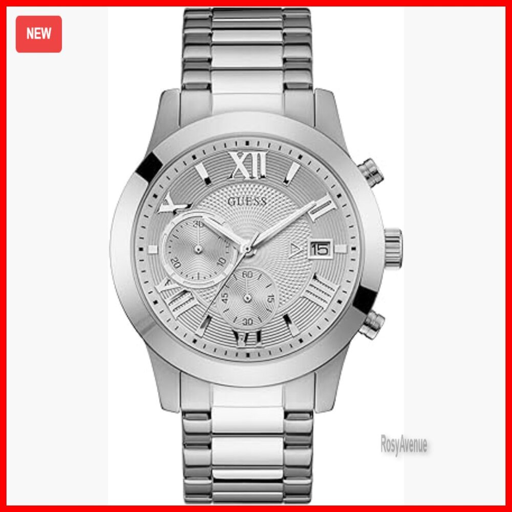 Men's Stainless Steel Chronograph Watch With Roman Numerals